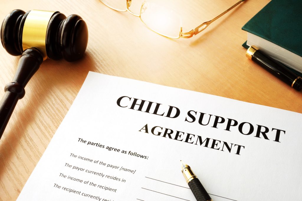 Document with the name child support agreement